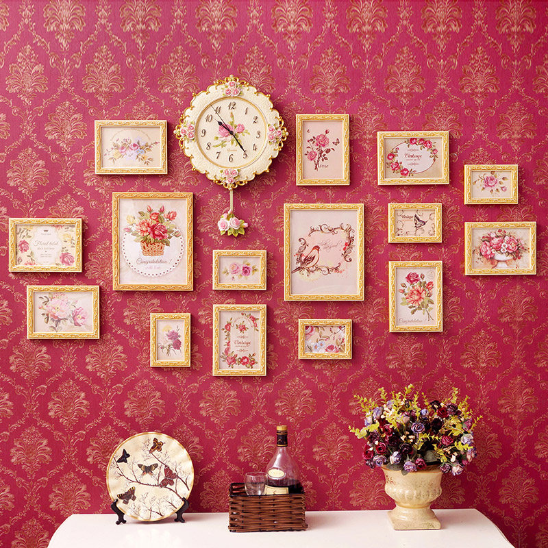 European-style wall clock solid wood Carved Photo wall originality clocks and watches Photo frame wall a living room bedroom combination Photo wall Olivia]in the Home accessories , Photo/Photo Wall , Photo Wall  category - from Buy2taobao.com to provide professional Taobao agent buy service