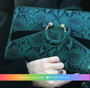 现货 正品SKINNYDIP墨绿色蛇纹牛魔王圆环单肩包斜挎包酒神包