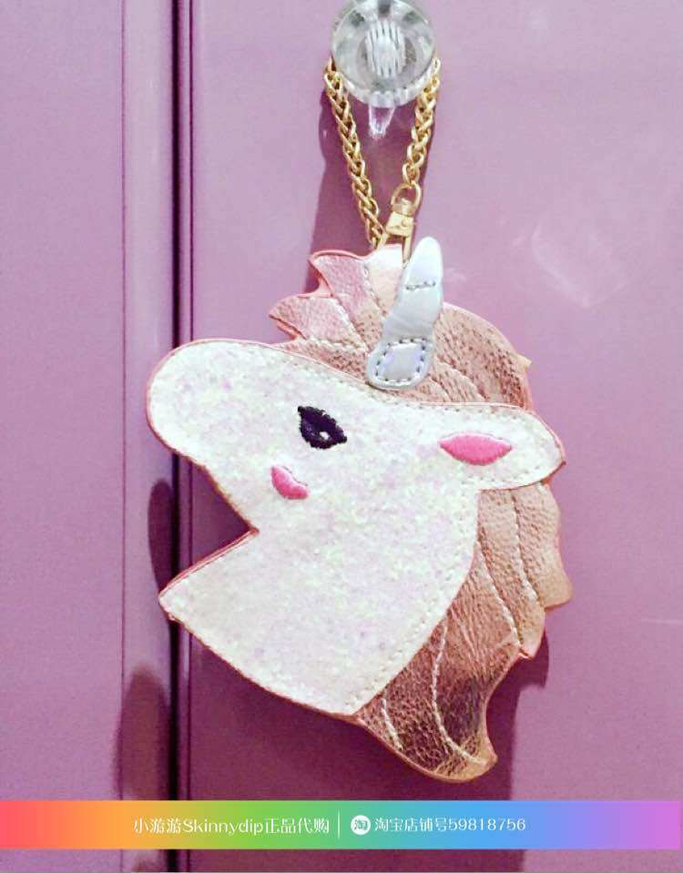 现货  正品SKINNYDIP独角兽unicorn珠光零钱包硬币包卡包带链条