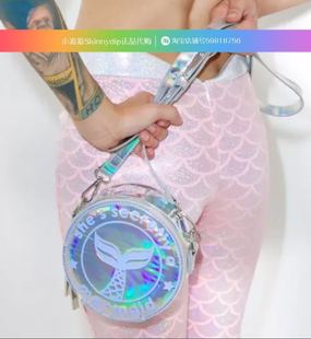 现货 正品SKINNYDIP镭射银色海洋风度假美人鱼尾巴圆形单肩斜挎包