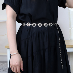 2026网红新款小香风金属C字母腰链配裙子百搭民族风高级感腰带潮