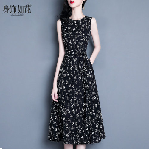 2025夏时尚雪纺碎花修身显瘦版型