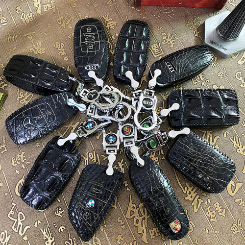 正品鳄鱼皮汽车钥匙包男士真皮个