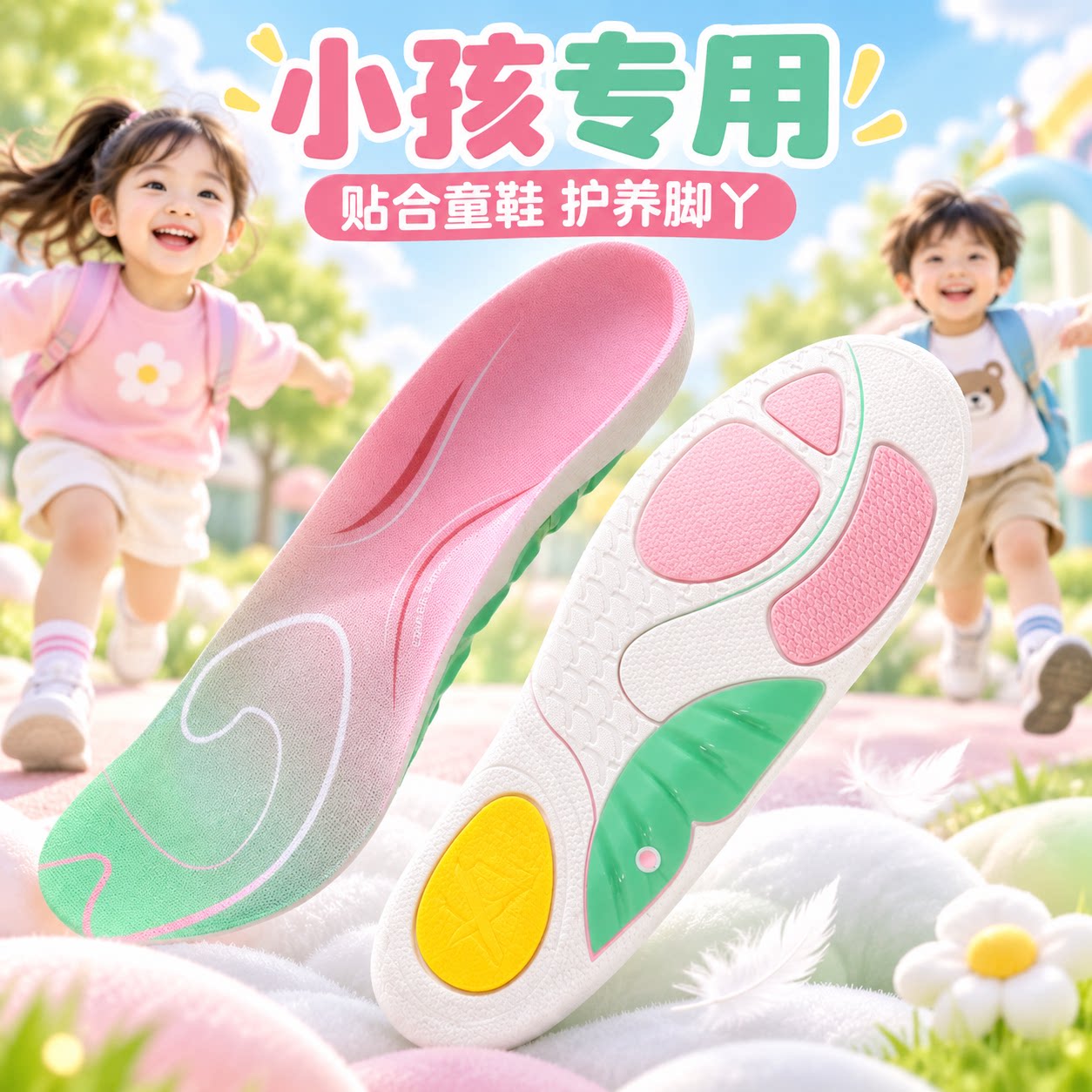 儿童鞋垫小孩专用女气垫减震吸汗