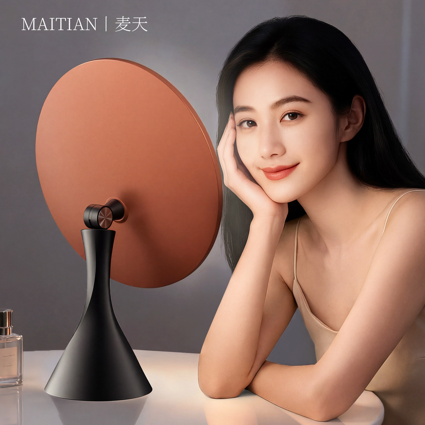 2025新款智能镜子化妆镜led带灯桌面台式可立高清美妆补光梳妆镜