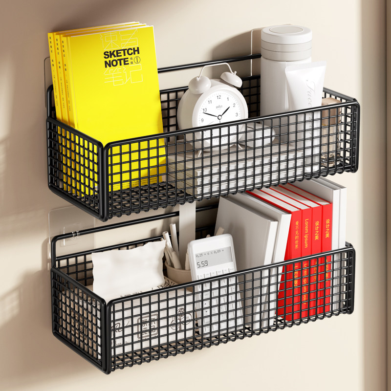 床头置物架宿舍好物神器墙上挂墙挂篮寝室收纳铁架子盒上铺免打孔