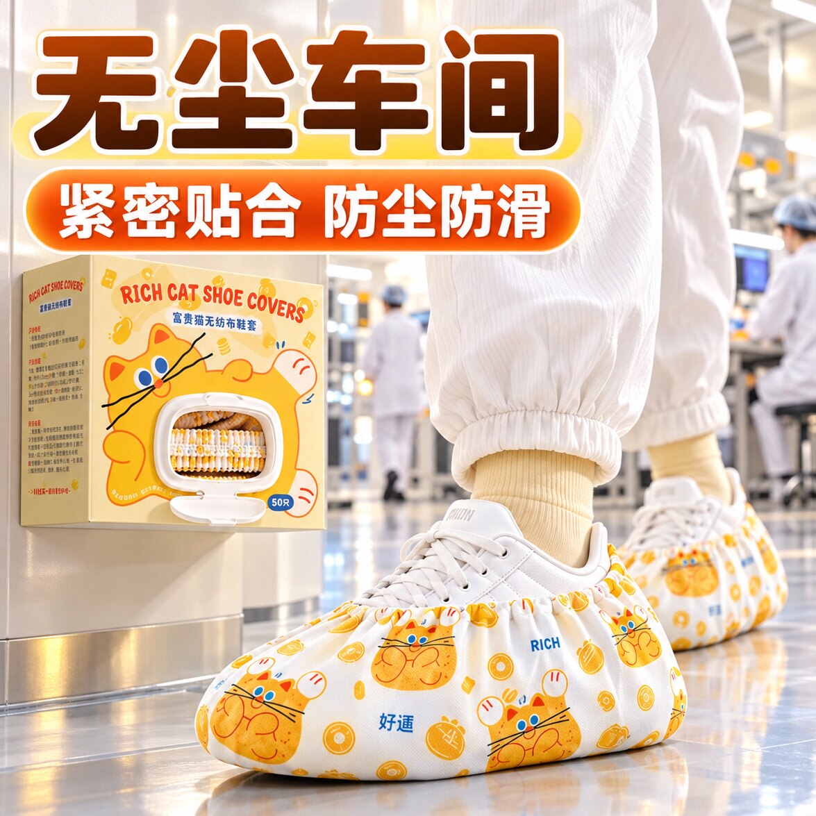 鞋套无尘车间一次性无纺布脚套