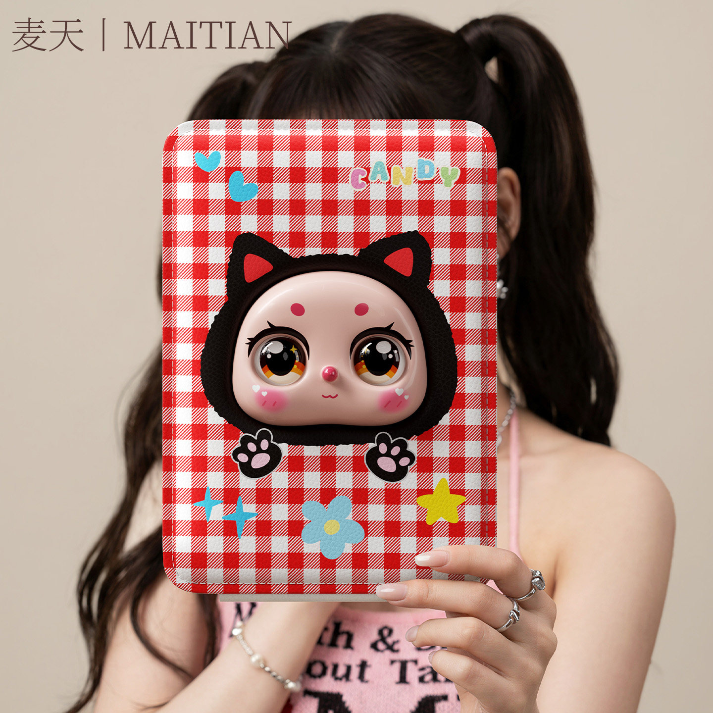 可爱镜子折叠化妆镜新款翻盖式桌面可立便携学生超大号女生日礼物