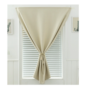 魔术贴全遮光窗帘布免打孔安装窗帘客厅卧室简易自粘贴式2023新款