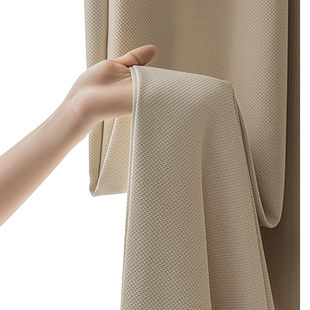 现代简约奶油风加厚全遮光窗帘2024卧室高级感客厅飘窗轻奢纯色系