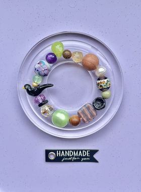 HEIXIN STUDIO手作捷克琉璃珠珍珠灯工琉璃珠文艺小众手串019