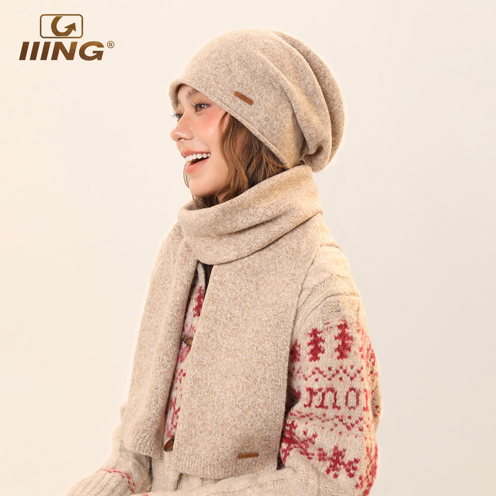 秋冬保暖防寒帽子围巾两件套装