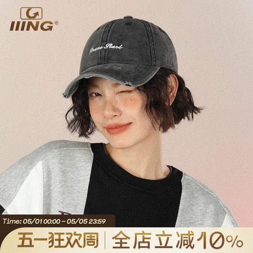 IIING帽控字母刺绣鸭舌帽