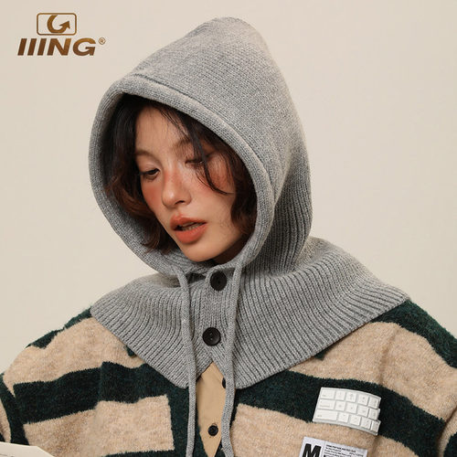 IIING帽控纯色雷锋帽