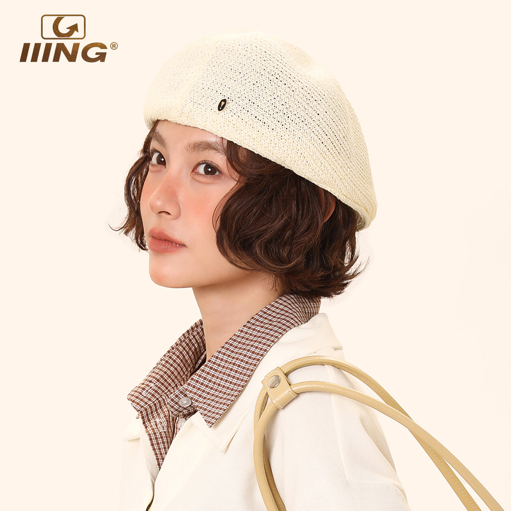 夏季镂空透气反戴贝雷帽