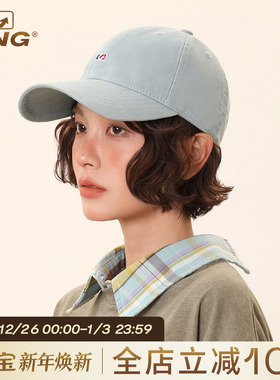IIING帽控 蓝色棒球帽宽帽檐大脸显脸小百搭软顶遮阳鸭舌帽子女夏