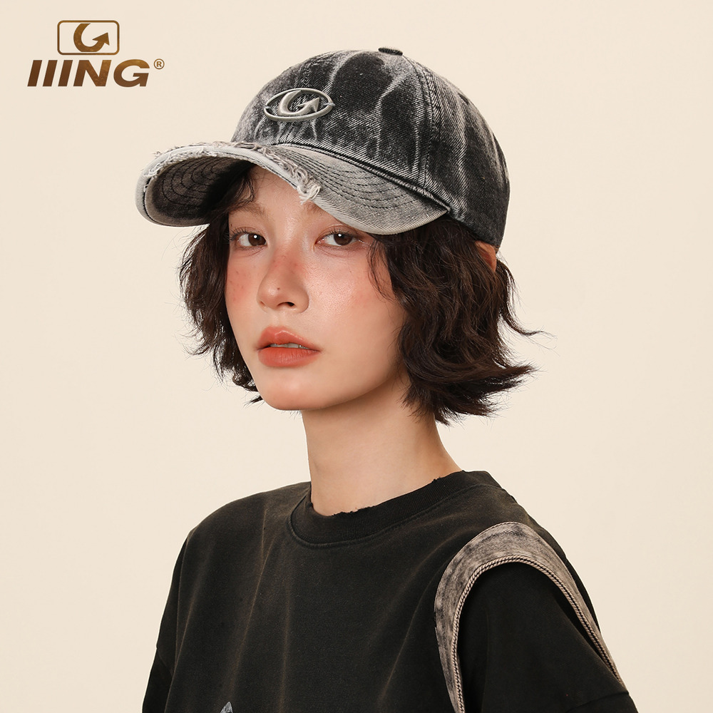 IIING帽控复古水洗做旧鸭舌帽