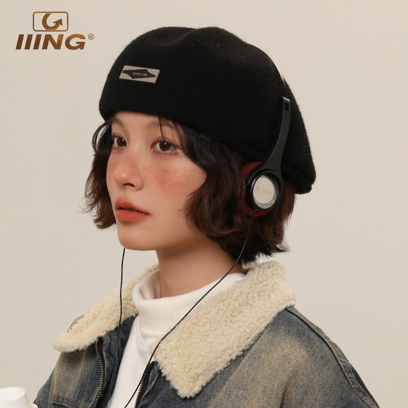 IIING帽控金属标贝雷帽