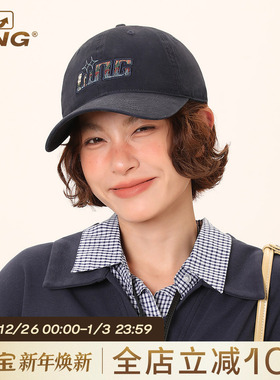 IIING帽控 藏蓝色帽子女鸭舌帽夏天户外遮阳防晒大脸显脸小棒球帽