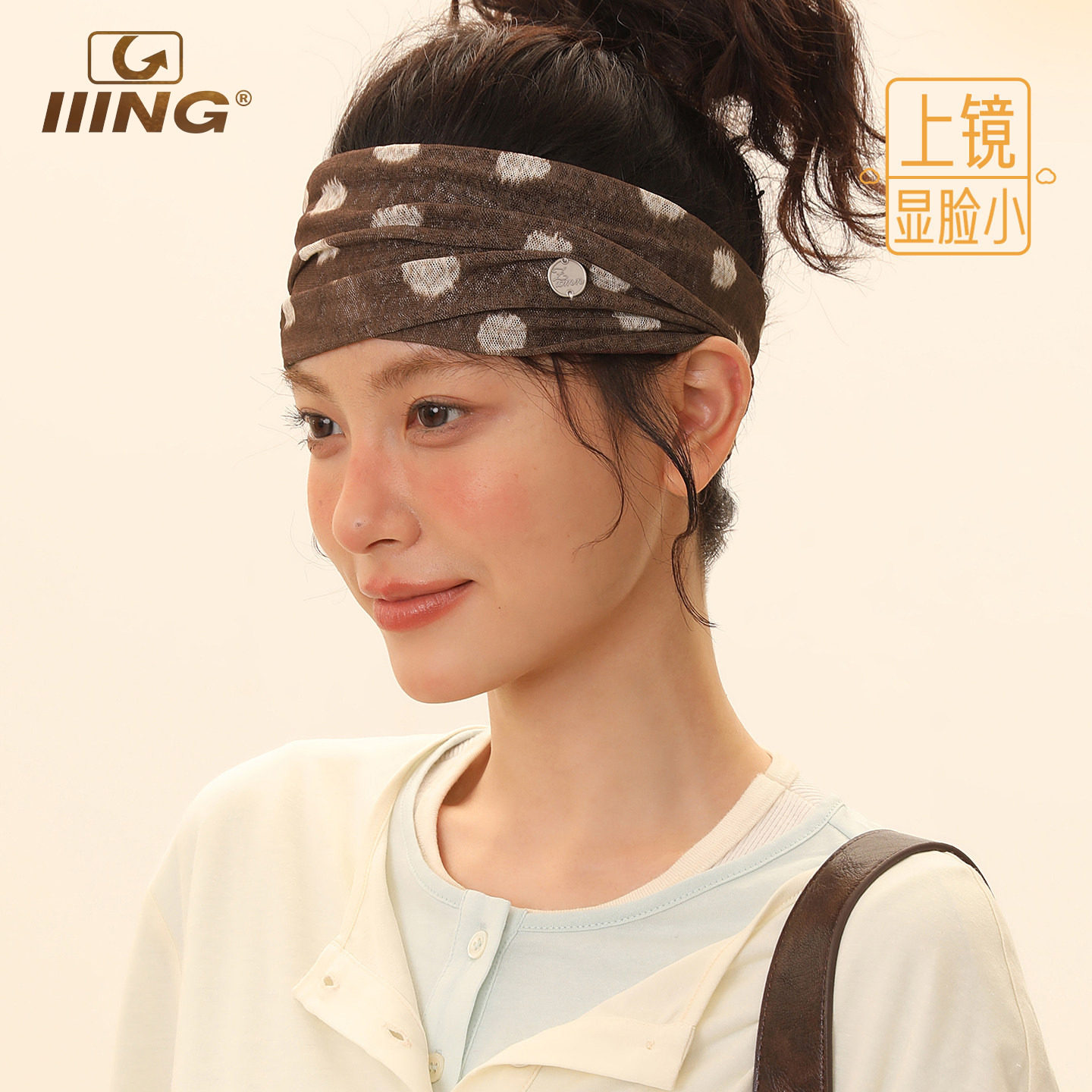 千禧 y2k甜酷波点发带女薄纱透气宽边束发带复古百搭吸汗头巾发饰图片