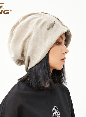 IIING帽控 气质堆堆帽男宽松大头围显脸小肌理感套头护耳冷帽子女