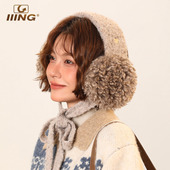 IIING 高级感百搭耳罩系带耳包毛绒绒耳套保暖秋冬季 耳暖护耳套女