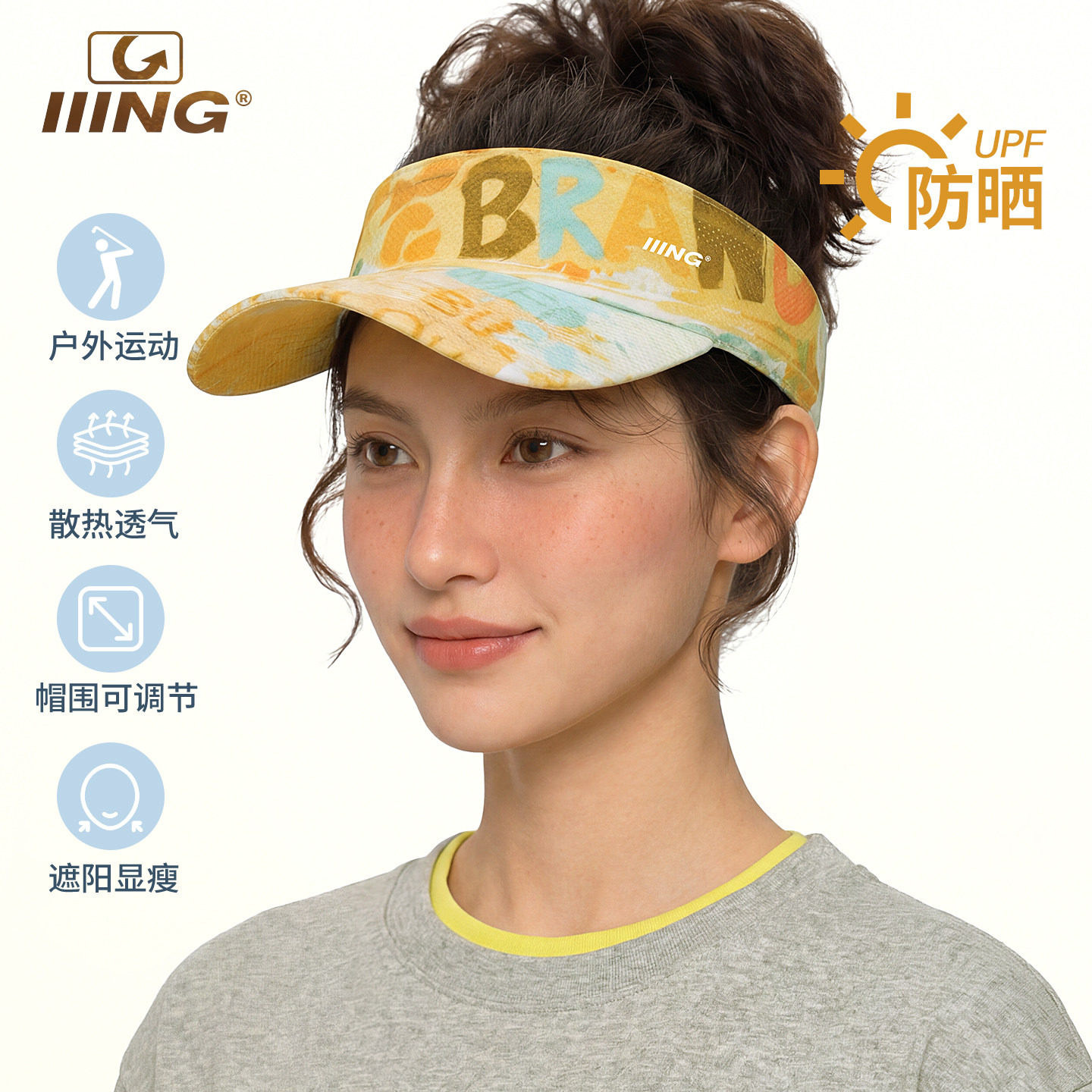 防晒空顶遮阳帽男女款防紫外线透气速干户外骑行跑步运动休闲帽子图片