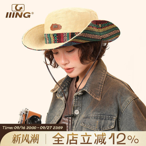 防晒遮阳民族风渔夫帽