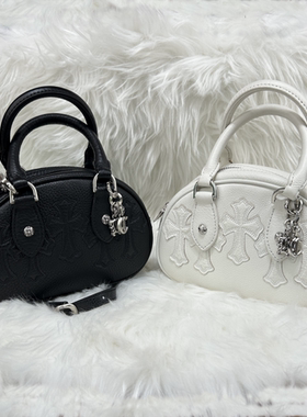 克罗芯保龄球包mini牛皮复古街头宝剑十字架迷你百搭手提枕头女包