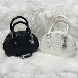 克罗芯保龄球包mini牛皮复古街头宝剑十字架迷你百搭手提枕头女包