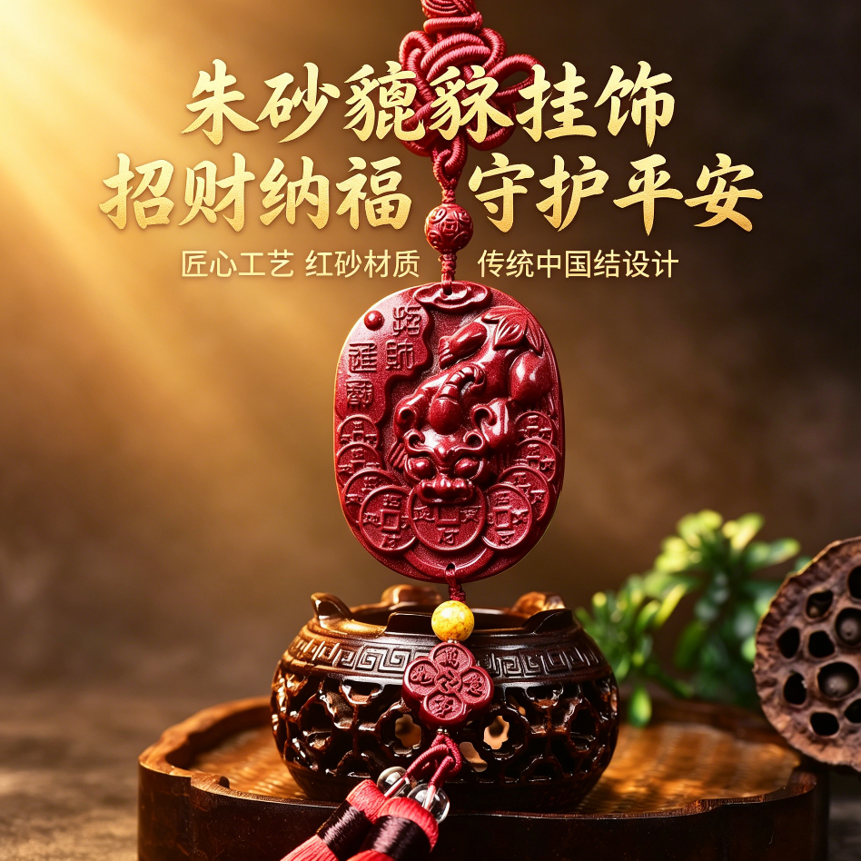 高含量紫金砂貔貅车挂