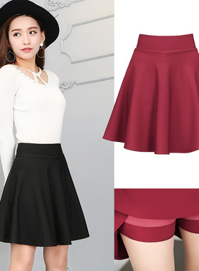 广场舞中长款腰半身裙女春夏2024冬季大码a字蓬蓬裙水兵舞蹈裙子