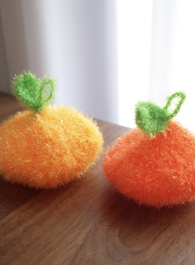 【四件包邮】橘子手工制作洗碗巾