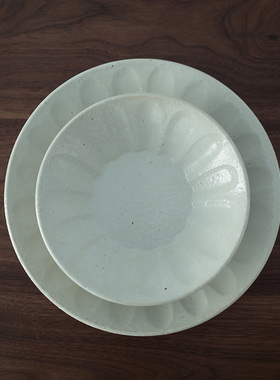 [包邮]日本进口 手作粉引白色盘碟钵碗椭圆盘 | 茶娜和查理