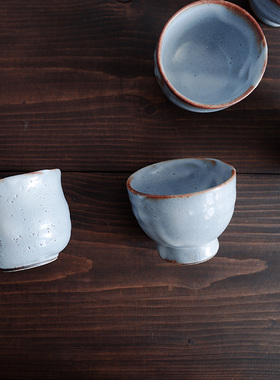 日本进口 鼠志野 茶杯（2款选）高台杯 矮脚杯 粗陶 | 茶娜和查理