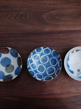日本进口 笔刷蓝系列矮钵碗（3款选）手绘浅口碗 | 茶娜和查理