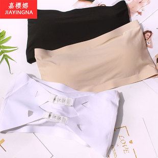 无痕美背无肩带隐形裹胸带胸垫一片式防走光一字围平口打底抹胸女