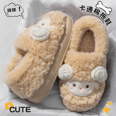 包跟棉拖鞋女款冬季2025新款厚底防滑保暖毛绒踩屎感棉鞋外穿女士