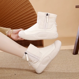 2026秋冬季新款女鞋厚底加绒马丁靴棉靴时尚增高瘦瘦雪地靴YB-99