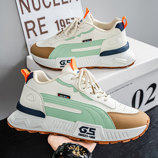 休闲运动多巴胺配色青少年厚底防滑耐磨老爹潮鞋 新款 秋季 2025男鞋
