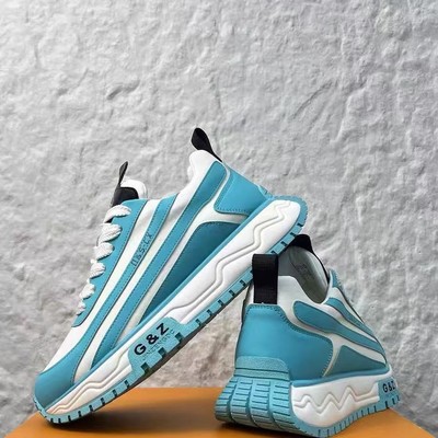 潮牌高级感轻奢男鞋子秋季男士厚底增高运动鞋休闲学生皮面老爹鞋