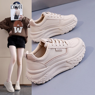 女2025秋季 轻便学生跑步鞋 新款 小白鞋 SH722 百搭运动鞋 厚底老爹鞋