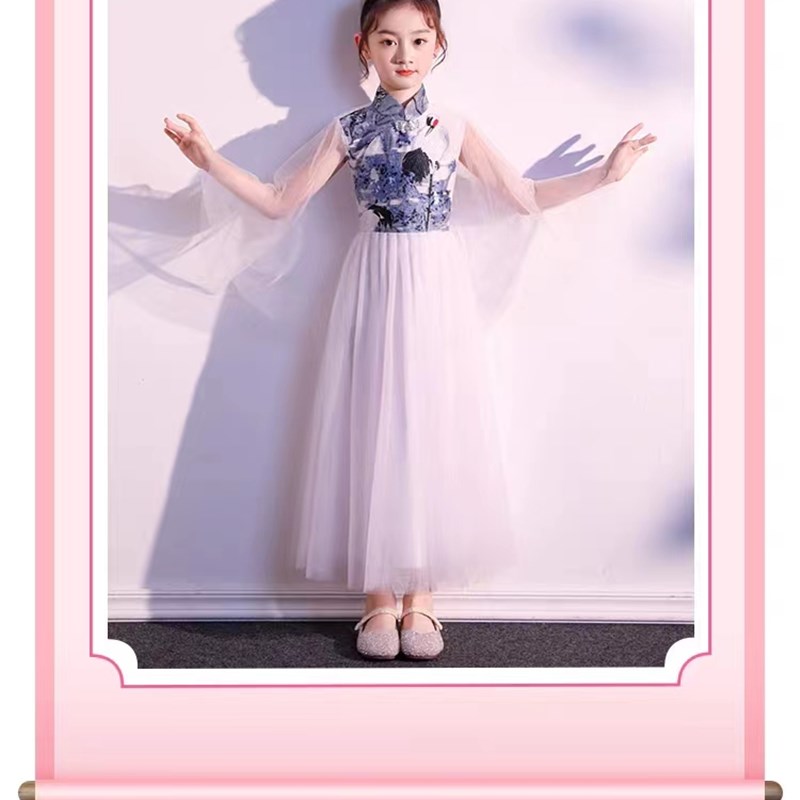 新选儿童演出服唐装中小学生大合唱团F男女童朗诵幼儿园古筝表演