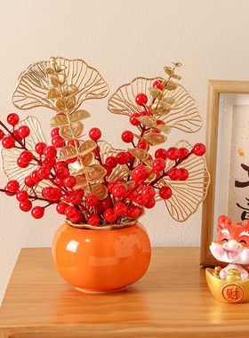 优选柿柿事事如意l摆件新居搬家客厅布置新年装饰用品入户乔迁之