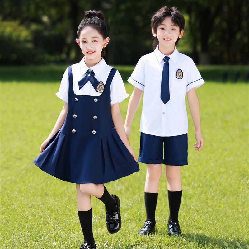 新品幼儿园园服夏装毕业照小x学生校服表演连衣裙六一儿童演出合