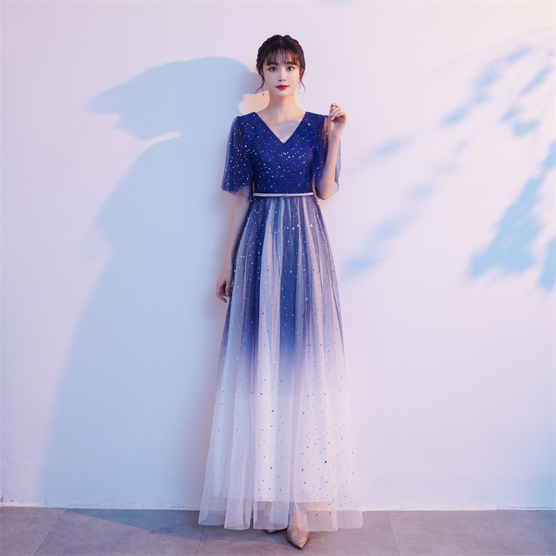 新选大合唱团演出j服装礼服女长裙成人古筝钢琴艺考表演学生毕业