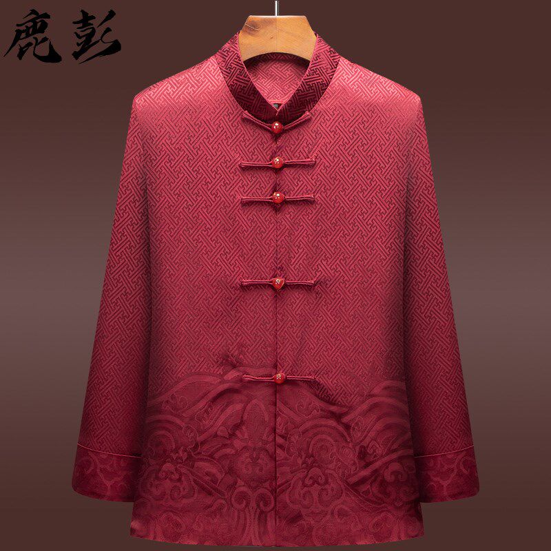 新品喜公公喜婆婆高端婚宴礼服唐装男中K老年父母装爸爸妈妈情侣