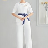 新款 足疗足浴养生会所保洁服务 高端美容院技师工作服u女秋季