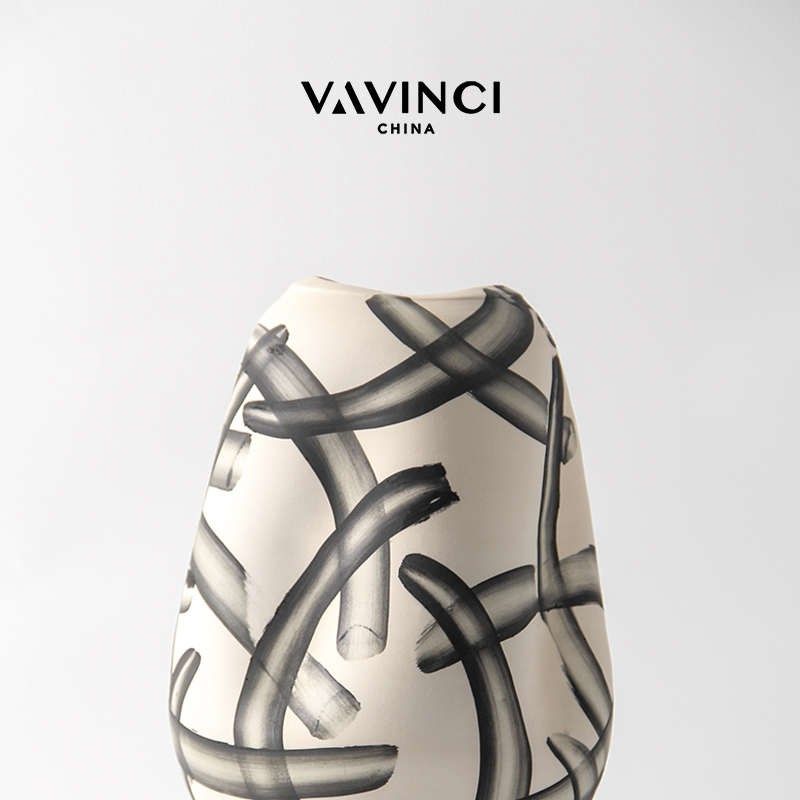 优选梵其新中式复古水墨纹陶瓷花瓶干花插花器摆S件样板间售楼处,家居饰品,花瓶,淘宝优惠券,粉丝福利购,淘宝优惠卷