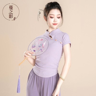 优选古典舞练功服旗袍领z修身舞蹈服中国舞演出服现代舞上衣